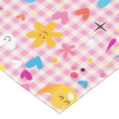 Spaß-Cartoon-Musterrosa Tischdecke (Schrägansicht)