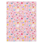 Spaß-Cartoon-Musterrosa Tischdecke (Vorderseite)