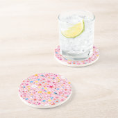 Spaß-Cartoon-Musterrosa Untersetzer (Seite)