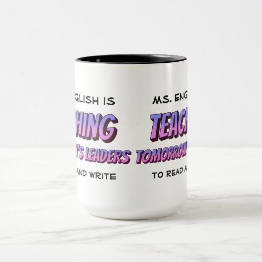 Spaß Cartoon Stil Personalisiert Englisch Lehrer T Tasse (Zentrum)