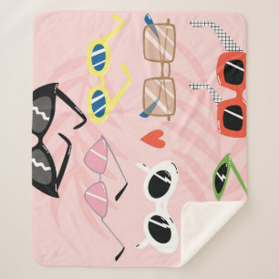 Spaß Cartoon: Trendy Sunglassensammlung Sherpadecke