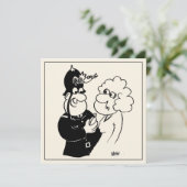 Spaß Cartoon von Polizist mit Kuckoo-Uhr-Helm Karte (Stehend Vorderseite)