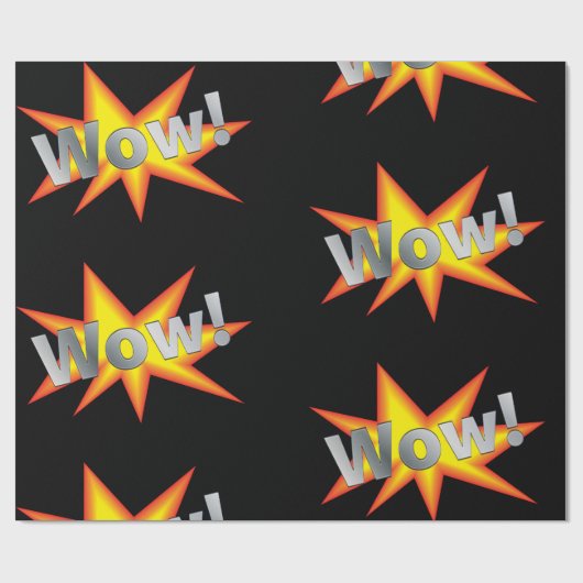 Spaß-Cartoon wow! Geschenkpapier (Flach)