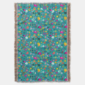 Spaß-Cartoonmuster aquamarin Decke (Vorderseite Vertikal)