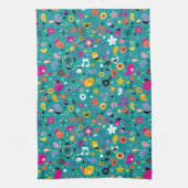 Spaß-Cartoonmuster aquamarin Handtuch (Vertikal)