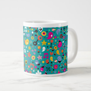 Spaß-Cartoonmuster aquamarin Jumbo-Tasse