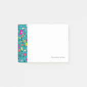 Spaß-Cartoonmuster aquamarin Post-it Klebezettel (Vorderseite)