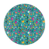 Spaß-Cartoonmuster aquamarin Schneidebrett (Vorderseite)