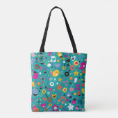 Spaß-Cartoonmuster aquamarin Tasche (Rückseite)