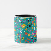 Spaß-Cartoonmuster aquamarin Tasse (Zentrum)