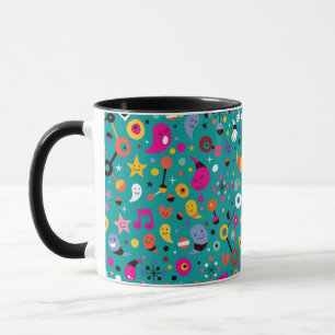 Spaß-Cartoonmuster aquamarin Tasse