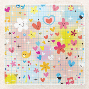 Spaß-Cartoonmuster Glasuntersetzer