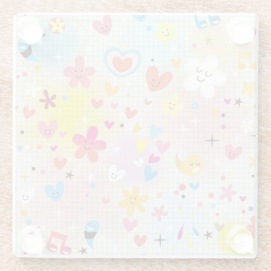 Spaß-Cartoonmuster Glasuntersetzer (Rückseite)