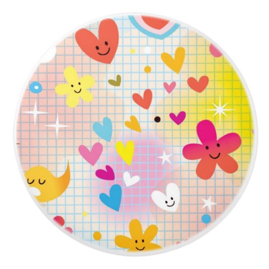 Spaß-Cartoonmuster Keramikknauf (Vorderseite)