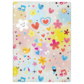 Spaß-Cartoonmuster Klemmbrett (Rückseite)