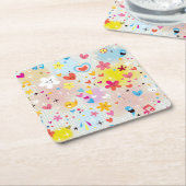 Spaß-Cartoonmuster Rechteckiger Pappuntersetzer (angewinkelt)