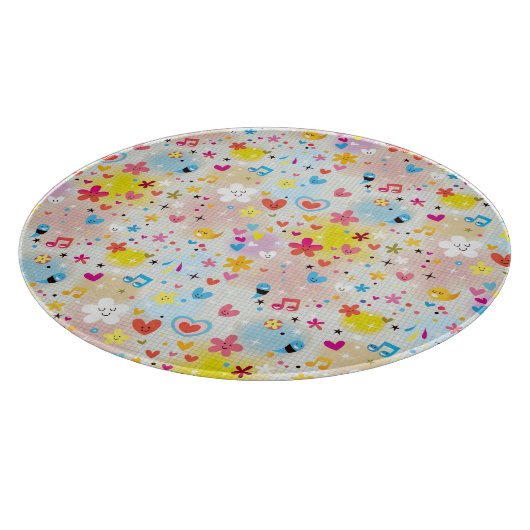 Spaß-Cartoonmuster Schneidebrett (Ecke)