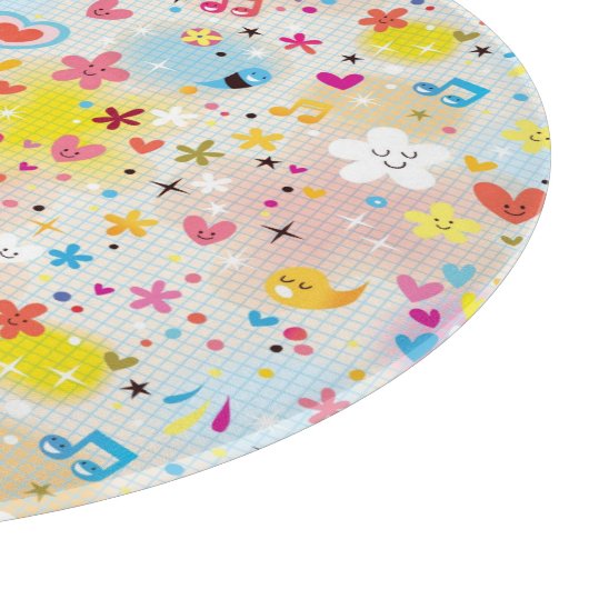 Spaß-Cartoonmuster Schneidebrett (Ecke)