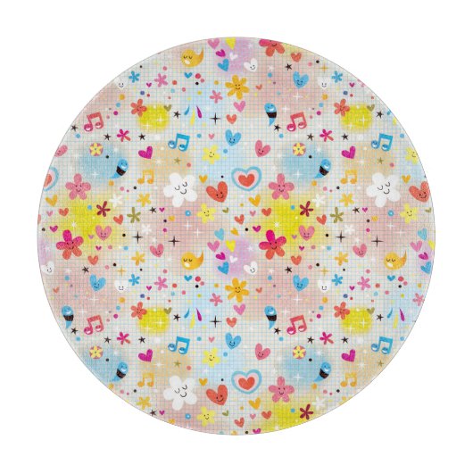 Spaß-Cartoonmuster Schneidebrett (Vorderseite)