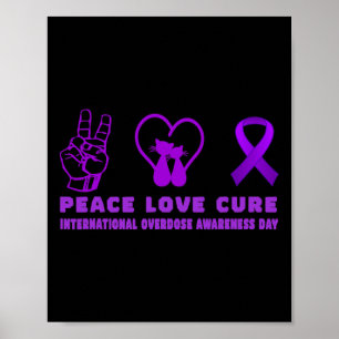 Spaß Cat Peace Liebe heilen Überdosierung Sensibil Poster