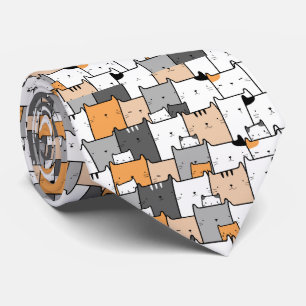 Spaß Cats Line Zeichnend Süße Tier Krawatte