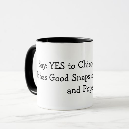 Spaß-Chiropraktor-Tasse Tasse (Vorderseite Links)