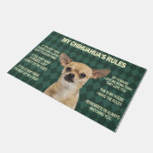 Spaß Cihuahua Dog regiert Mat, Chihuahua Eigentüme Fußmatte (Schrägansicht)