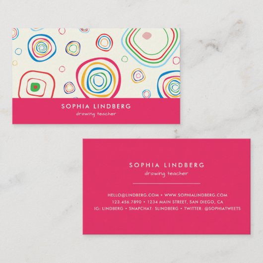 Spaß Circles Art Visitenkarte (Vorne/Hinten)