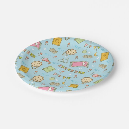 Spaß Colorful Ramadan & Eid Party Pappteller (Schrägansicht)