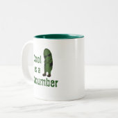 Spaß Cool als Gurken Zweifarbige Tasse (Vorderseite Links)