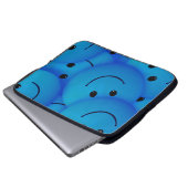Spaß Cool Happy Blue Faces Laptopschutzhülle (Vorne Knopf)