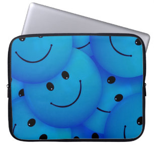 Spaß Cool Happy Blue Faces Laptopschutzhülle