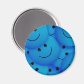 Spaß Cool Happy Blue Faces Magnet (Vorderseite/Rückseite)