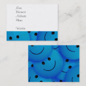 Spaß Cool Happy Blue Faces Visitenkarte (Vorne/Hinten)