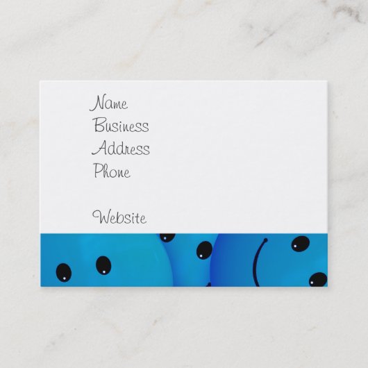 Spaß Cool Happy Blue Faces Visitenkarte (Vorderseite)