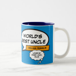 Spaß Cool Onkel Modernes Comic Typografisches Blau Zweifarbige Tasse