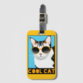 Spaß Coole Katze Gepäckanhänger (Vorderseite Vertikal)