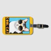 Spaß Coole Katze Gepäckanhänger (Vorderseite (Horizontal))