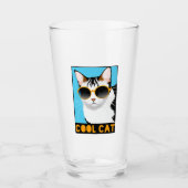 Spaß Coole Katze Glas (Vorderseite)