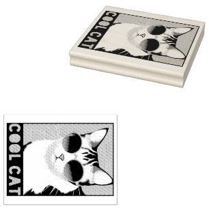 Spaß Coole Katze Gummistempel