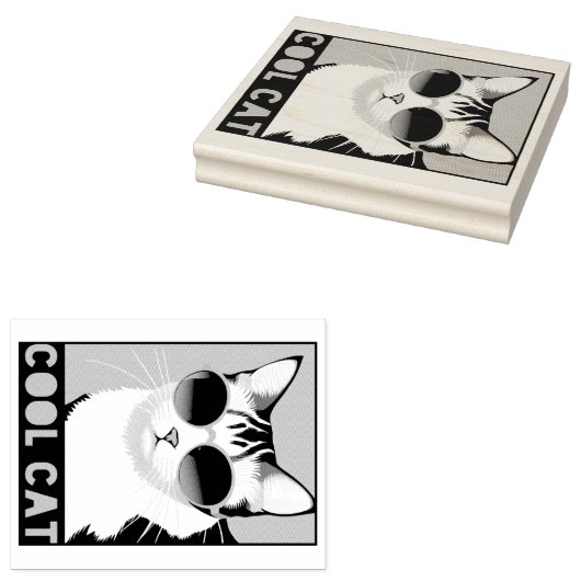 Spaß Coole Katze Gummistempel (Stempel)