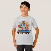 Spaß Coole Katze Tischtennis Tierische Spaß T-Shirt (Vorne ganz)