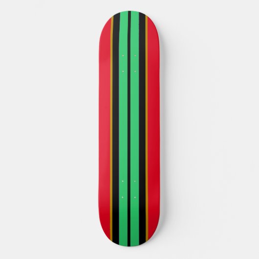 Spaß Coole Minze Grün rote Streifen Skateboard (Vorderseite)