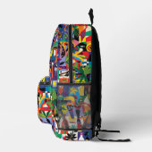 Spaß Cooler Cartoon Farbenfrohe Doodle Personalisi Bedruckter Rucksack (Rechts)