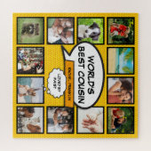 Spaß Cooler Cousin Modernes Comic FotoCollage Puzzle (Horizontal)
