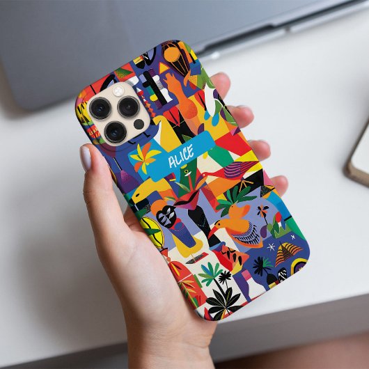Spaß Cooler farbiger Cartoon Doodle Personalisiert Case-Mate iPhone Hülle