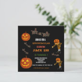Spaß Cooler Halloween-Trick oder Treat Birthday Sq Einladung (Stehend Vorderseite)