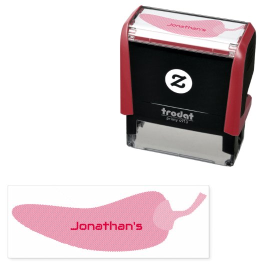 Spaß Cooler Roter Chili Individuelle Name zurück z Permastempel (Beispiel)