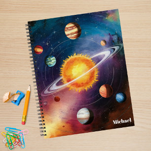 Spaß,cooler Weltraum,Planeten,Sonne, Bunt,Benutzer Notizblock