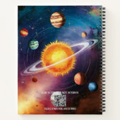 Spaß, cooler Weltraum, Planeten, Sonne, farbenfroh Notizblock (Rückseite)